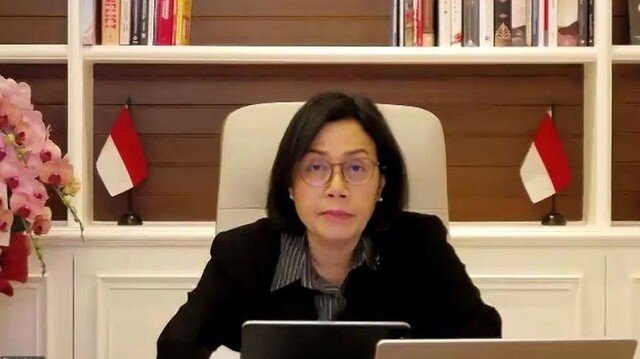Foto: Menteri Keuangan Sri Mulyani Indrawati Rapat Bareng DPD Lewat Zoom/Foto: Anisa Indriani/detik.com