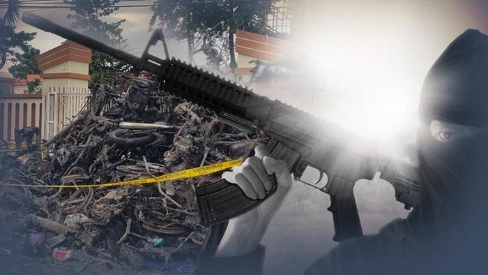 Foto: Ilustrasi teroris (insert) (Luthfy Syahban/detikcom)