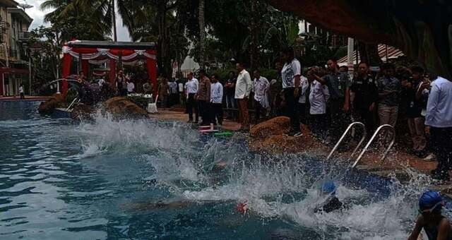 Kolam renang Taman Gladiol Kota Magelang, salah satu dari delapan proyek pembangunan di Kota Magelang yang diresmikan oleh Wali Kota Magelang, Damar Prasetyono, , Kamis (29/1/2026).Foto: ( RRI/ Widiyas Cahyono) \